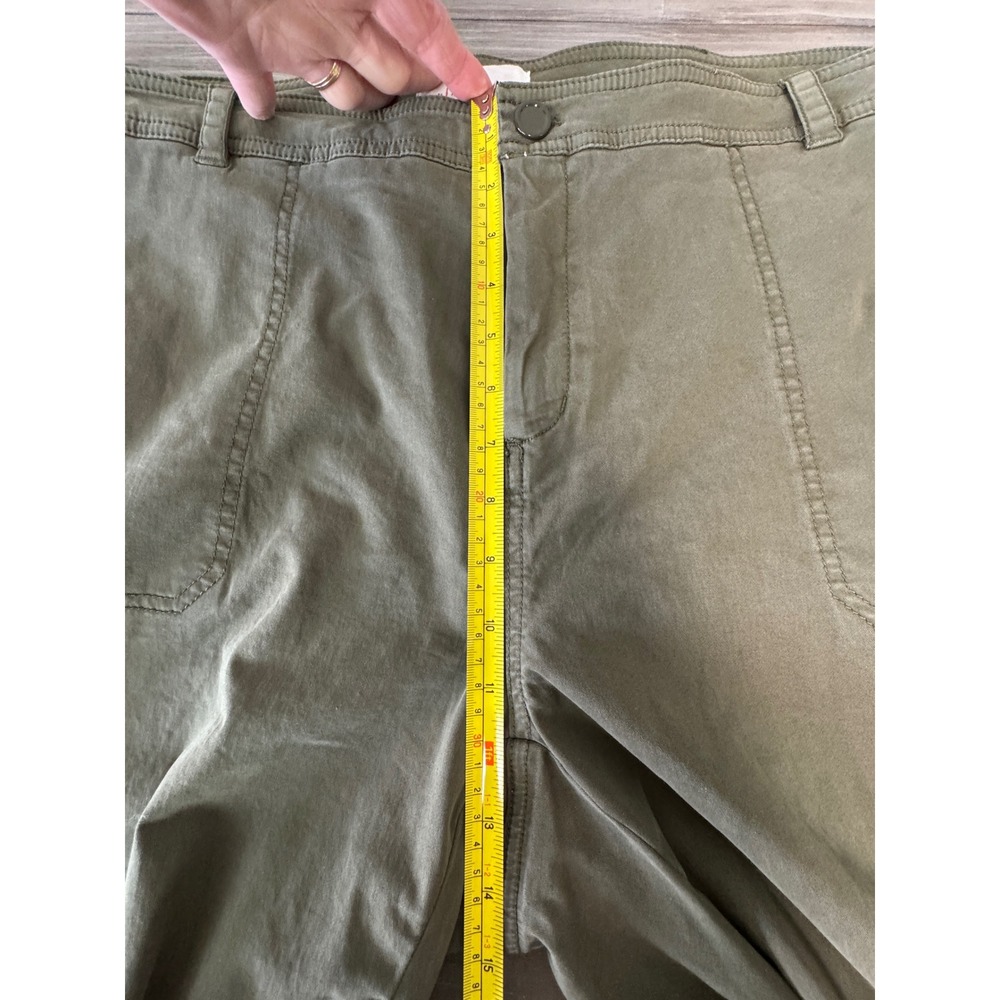 Anthropologie Olive Green Utility Tech Jogger Pants Contrast Stripe Womens 18W - Picture 8 of 11